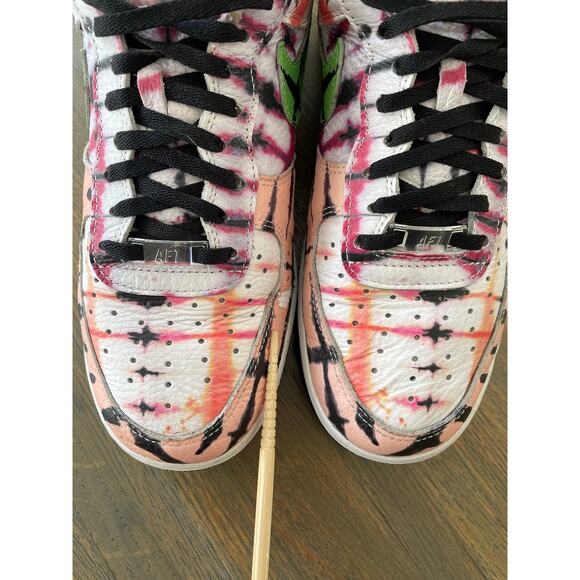 Nike Air Force 1 Low Tie Dye Men’s 9.5 Multicolor Green Pink Streetwear - Picture 2 of 14